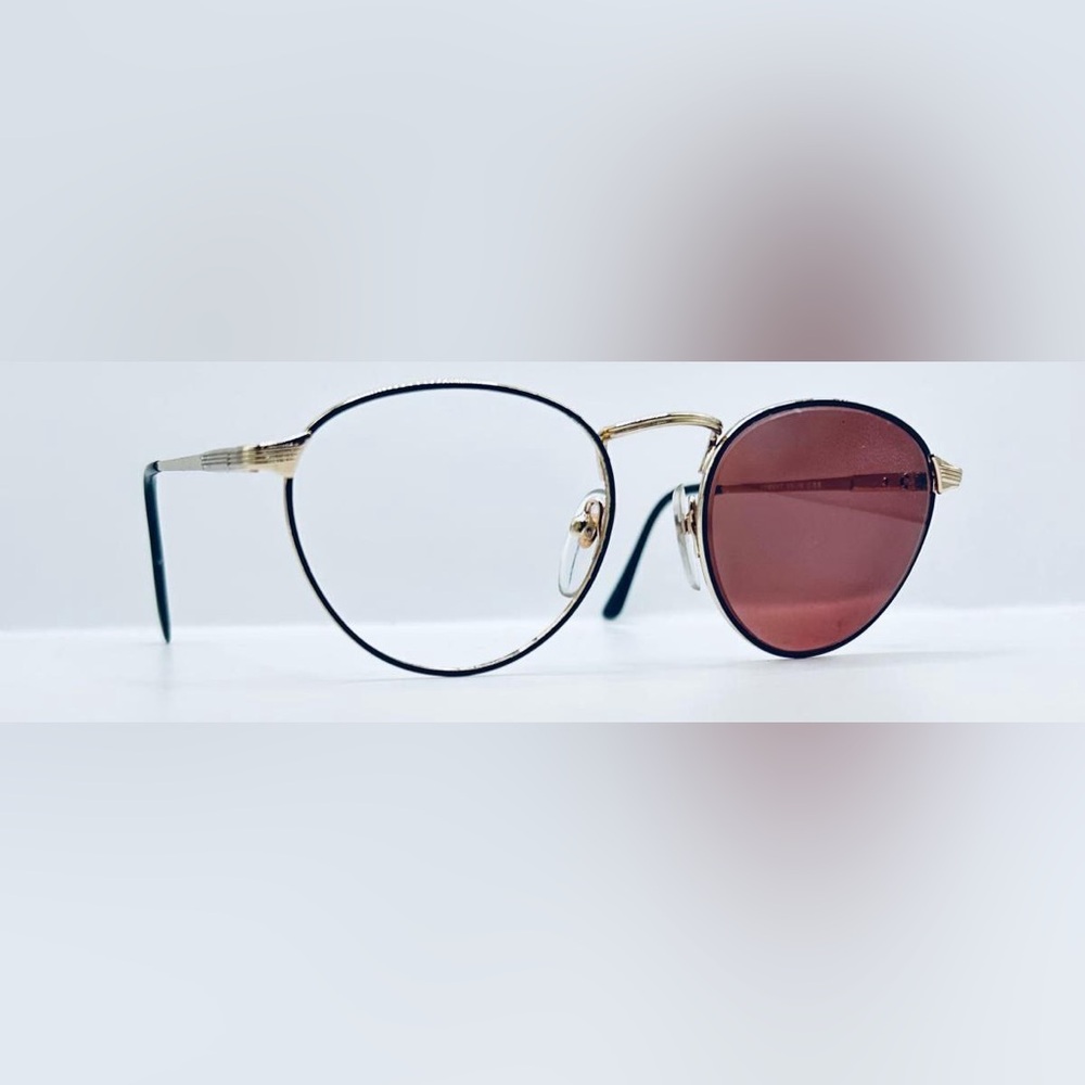 Vintage London Collection Black Gold Oval Sunglasses Frames Only